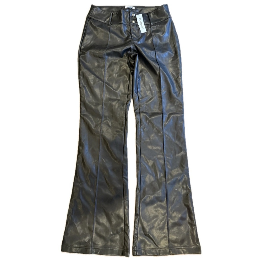 Garage Black Faux Leather Flare Pants NWT Stylish Bottoms Going Out